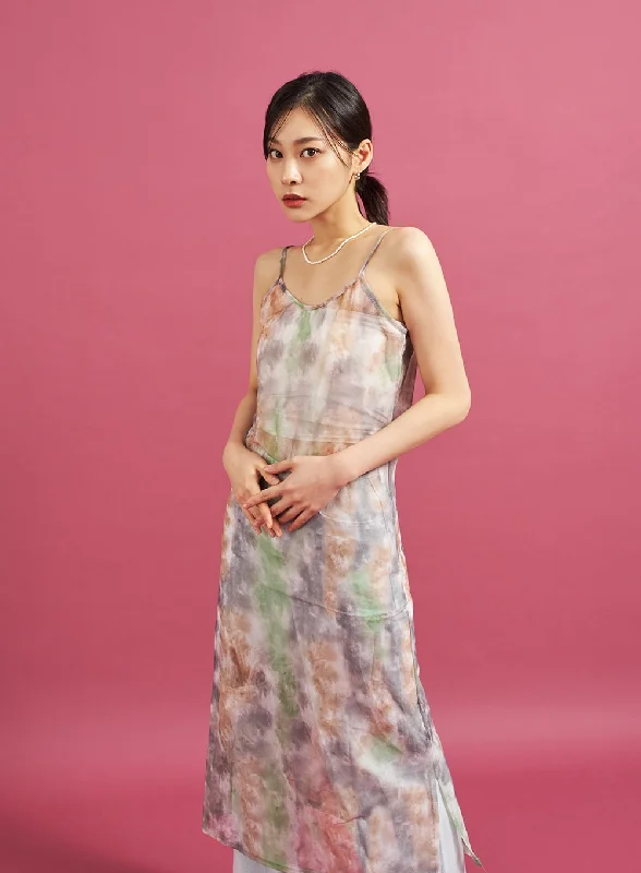 Maxi - inspired midi dresses with flowing fabrics for a beachy vibe Sheer Graphic Sleeveless Maxi Dress CJ27 Maxi - inspired midi dresses with flowing fabrics for a beachy vibe Sheer Graphic Sleeveless Maxi Dress CJ27