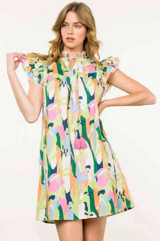 Mini dresses with embroidered details for a unique touch Lousie Flutter Sleeve Mini Dress Mini dresses with embroidered details for a unique touch Lousie Flutter Sleeve Mini Dress