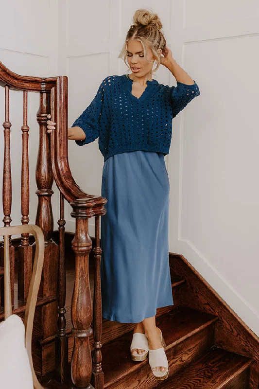 Midi dresses with cotton - blend materials for everyday comfort Bistro Cutie Satin Midi Dress Set Midi dresses with cotton - blend materials for everyday comfort Bistro Cutie Satin Midi Dress Set