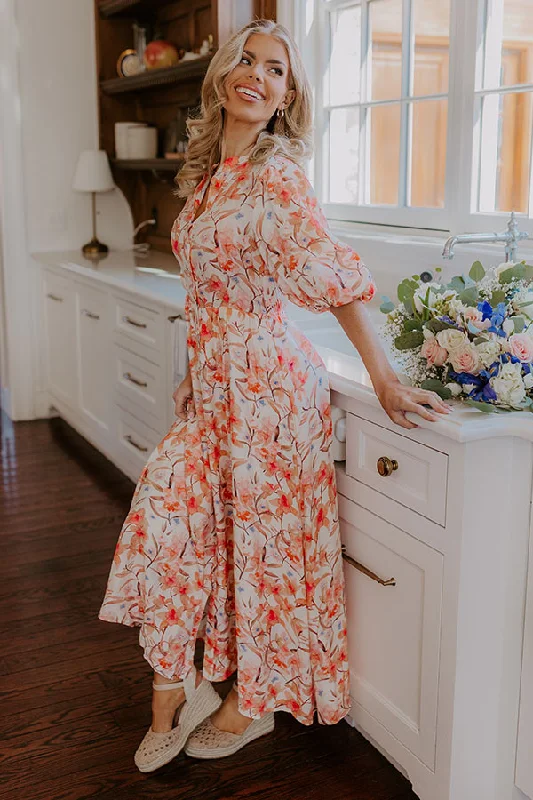 Midi dresses with ruffled bodices for a more pronounced feminine look Bellini's Please Floral Midi Dress Midi dresses with ruffled bodices for a more pronounced feminine look Bellini's Please Floral Midi Dress