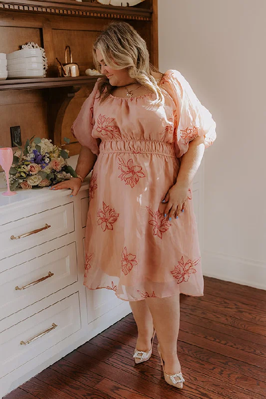 Midi dresses with halter necks for a stylish and comfortable option Style A La Mode Embroidered Organza Midi Dress Curves Midi dresses with halter necks for a stylish and comfortable option Style A La Mode Embroidered Organza Midi Dress Curves