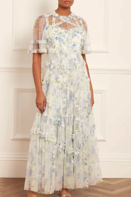 Midi dresses with geometric cutouts for a contemporary and edgy look Summer Posy Short Sleeve Gown Midi dresses with geometric cutouts for a contemporary and edgy look Summer Posy Short Sleeve Gown