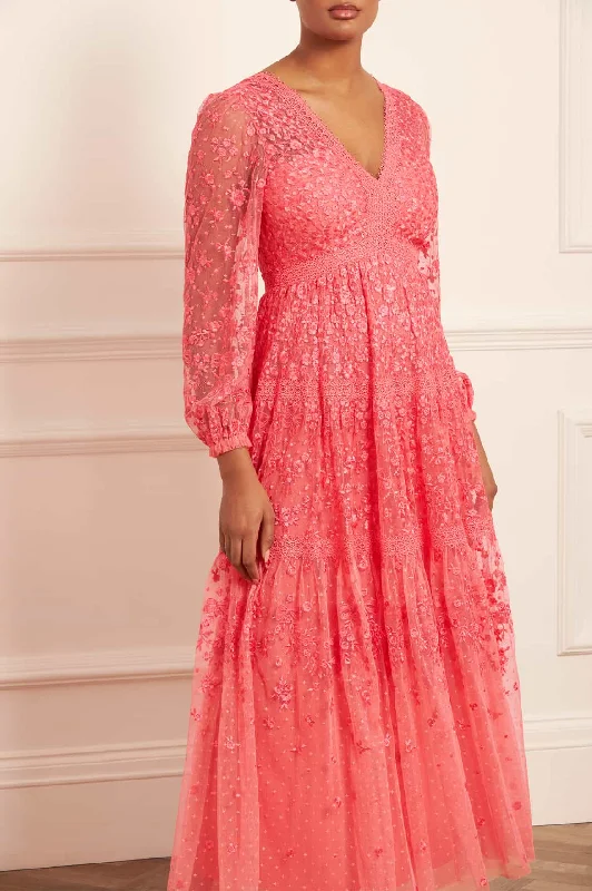 Midi dresses with pleated skirts for a timeless and elegant appeal Celestia Ribbon Ankle Gown Midi dresses with pleated skirts for a timeless and elegant appeal Celestia Ribbon Ankle Gown