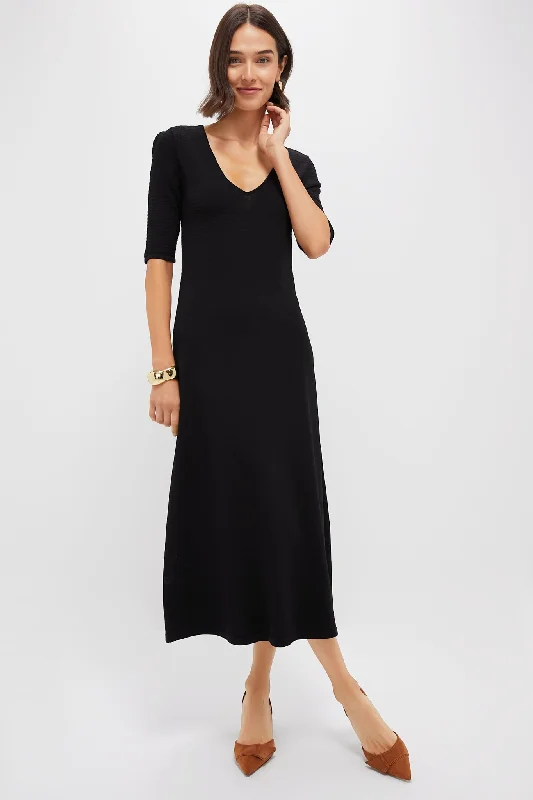 Midi dresses with off - the - shoulder necklines for a flirty look Black Clara Dress Midi dresses with off - the - shoulder necklines for a flirty look Black Clara Dress