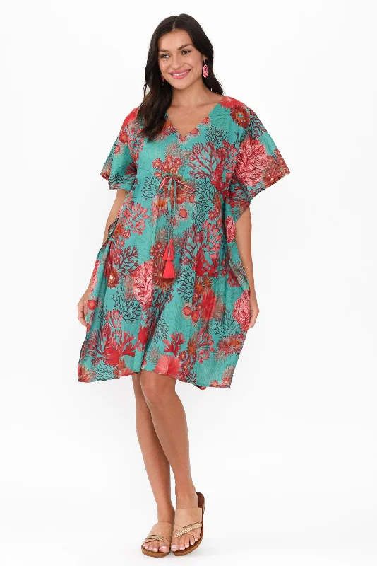 Midi dresses with halter necks for a stylish and comfortable option Isabel Turquoise Sea Cotton Kaftan Midi dresses with halter necks for a stylish and comfortable option Isabel Turquoise Sea Cotton Kaftan