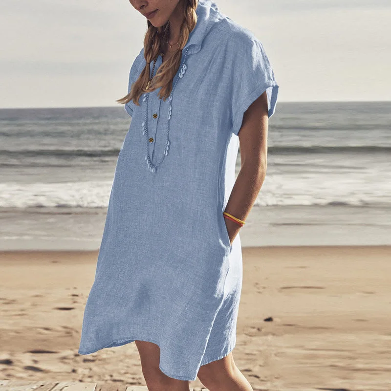 Sequined mini dresses for New Year's Eve Dowling Cotton + Tencel Pocketed Chambray Shirt Dress Sequined mini dresses for New Year's Eve Dowling Cotton + Tencel Pocketed Chambray Shirt Dress