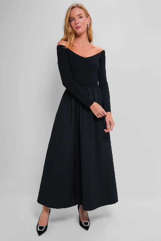Midi dresses with tassel accents for a bohemian and free - spirited style Black Clea Dress Midi dresses with tassel accents for a bohemian and free - spirited style Black Clea Dress