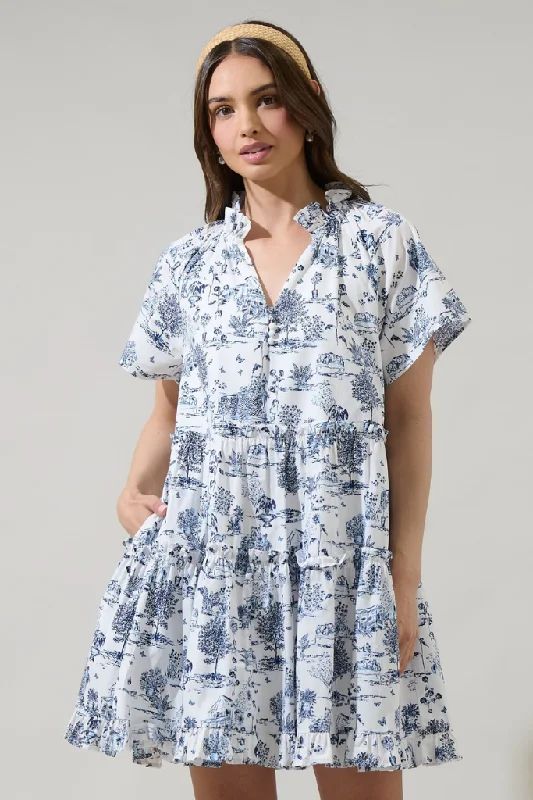 Mini dresses with pleated skirts for a classic look Renzo Toile Poplin Tiered Mini Dress Mini dresses with pleated skirts for a classic look Renzo Toile Poplin Tiered Mini Dress