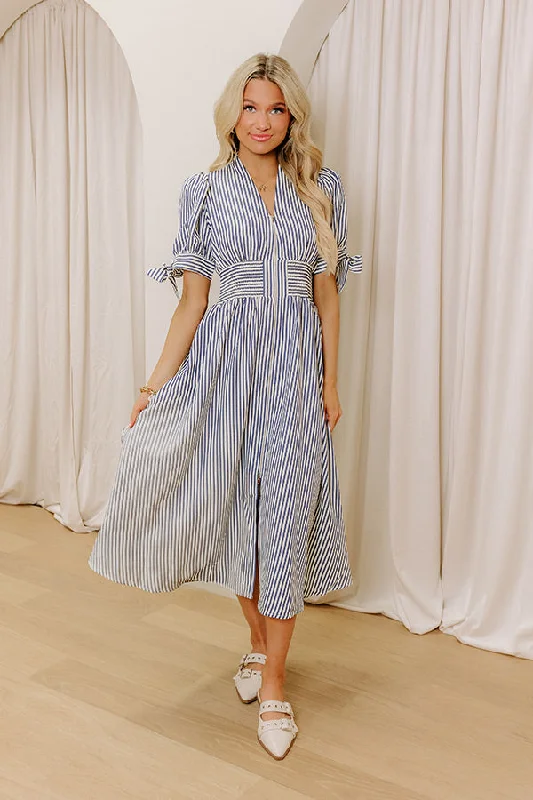 Midi dresses with satin - finish fabrics for a luxurious feel Pier My Way Stripe Midi Dress Midi dresses with satin - finish fabrics for a luxurious feel Pier My Way Stripe Midi Dress