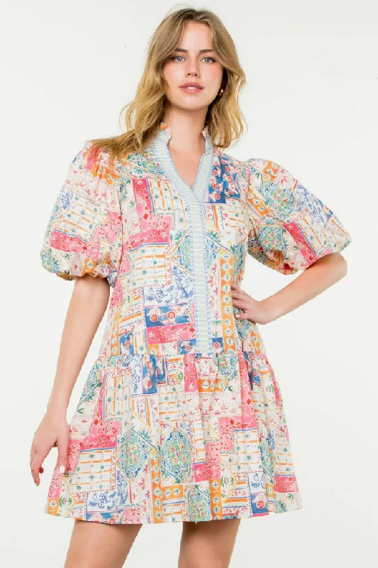 Mini dresses with halter necks for a stylish choice Capri Patchwork Mini Dress