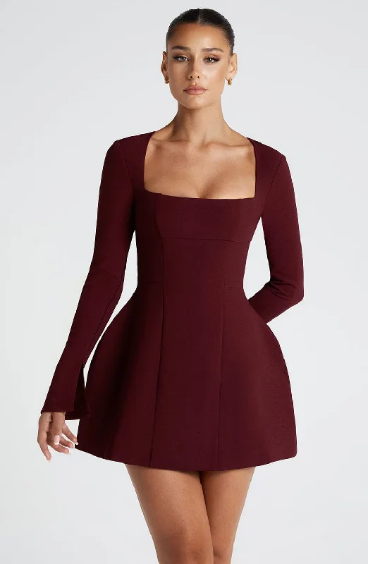 Leather mini dresses for a edgy style Esme Mini Dress - Cherry Lacquer
