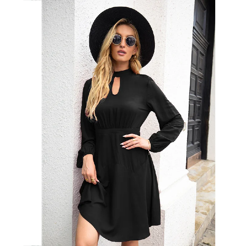 Mini dresses with high - low hems for a modern twist Fashion Forward Keyhole Dress - Black Mini dresses with high - low hems for a modern twist Fashion Forward Keyhole Dress - Black