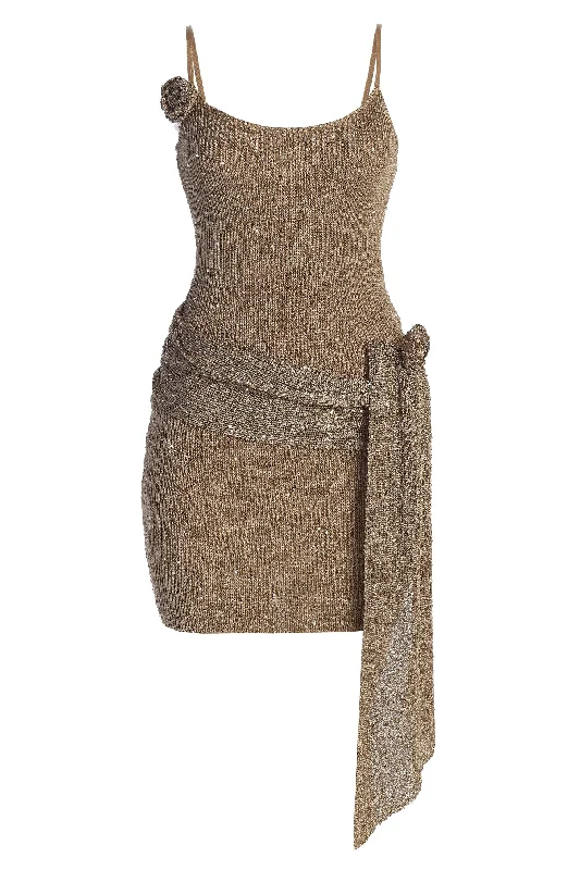 Mini dresses with abstract prints for an artistic look Gold Golden Dusk Sequin Dress Mini dresses with abstract prints for an artistic look Gold Golden Dusk Sequin Dress