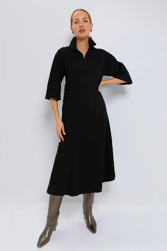 Midi dresses with pom - pom trims for a playful and festive look Black Elliot Dress