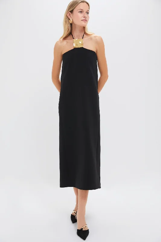 Midi dresses with ruffled sleeves for a more feminine and voluminous look Black Sezane Midi Dress Midi dresses with ruffled sleeves for a more feminine and voluminous look Black Sezane Midi Dress