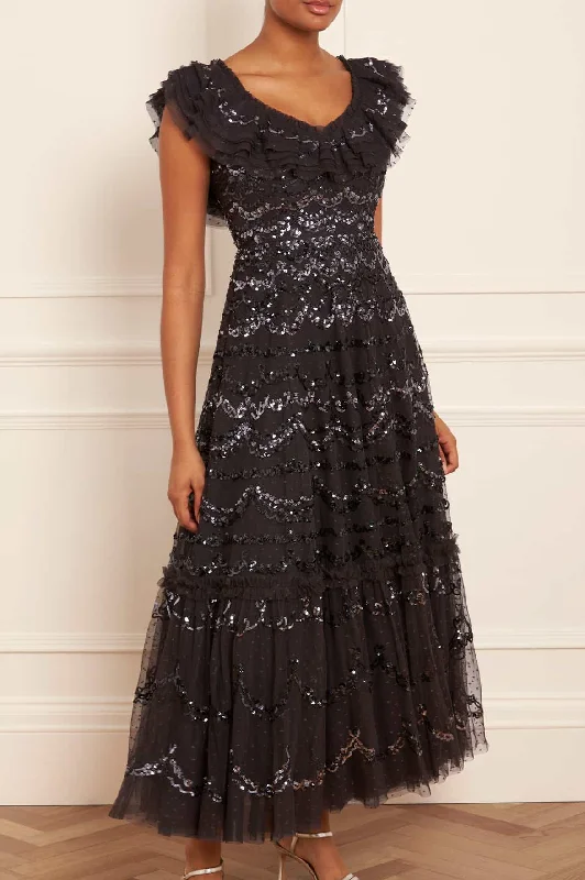 Midi dresses with tiered skirts for a bohemian festival look Everthine Ankle Gown