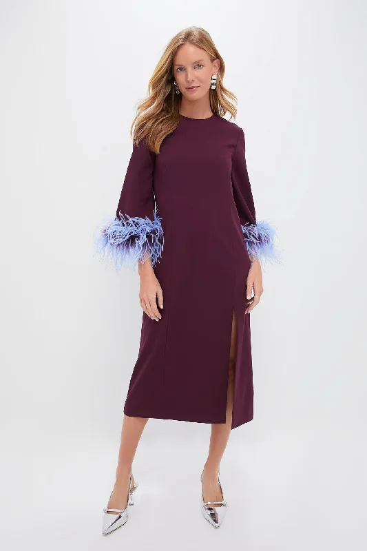 High - low midi dresses with geometric patterns for a modern party Oxblood Feather Eleanor Dress High - low midi dresses with geometric patterns for a modern party Oxblood Feather Eleanor Dress