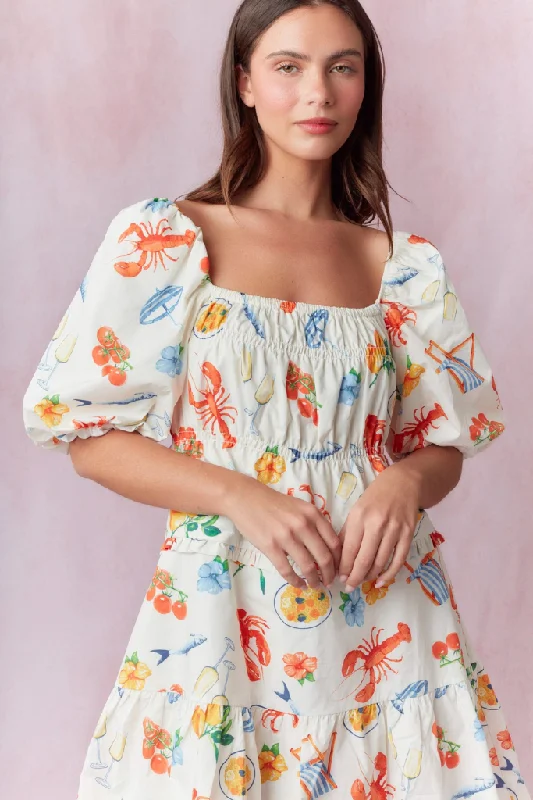 Mini dresses with pleated skirts for a classic look Myla Coastal Print Mini Dress