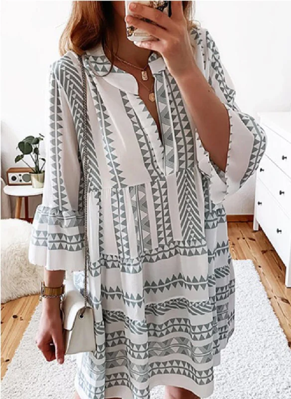Mini dresses with tiered skirts for added volume English Ivy Printed Dress - FINAL SALE Mini dresses with tiered skirts for added volume English Ivy Printed Dress - FINAL SALE
