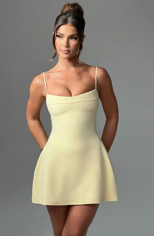 Printed mini dresses for a casual day out Dakota Mini Dress - Lemon