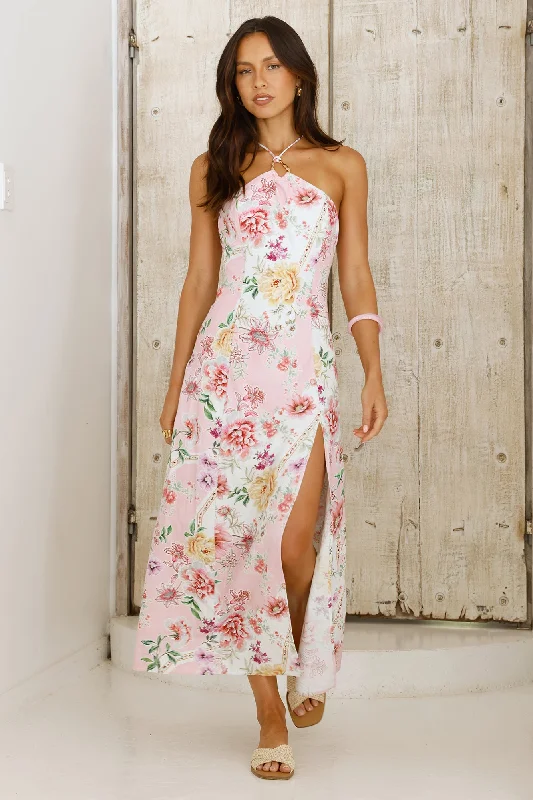 Midi dresses with belted waists to accentuate the figure Sunset Dahlia Midi Dress Floral Midi dresses with belted waists to accentuate the figure Sunset Dahlia Midi Dress Floral