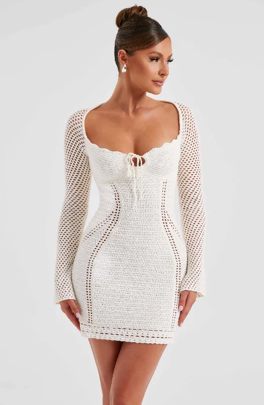Mini dresses with wrap - around styles Dezi Mini Dress - White