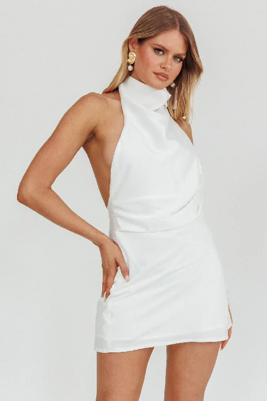 Mini dresses with tiered skirts for added volume Lyons High Halter Neck Mini Dress White Mini dresses with tiered skirts for added volume Lyons High Halter Neck Mini Dress White
