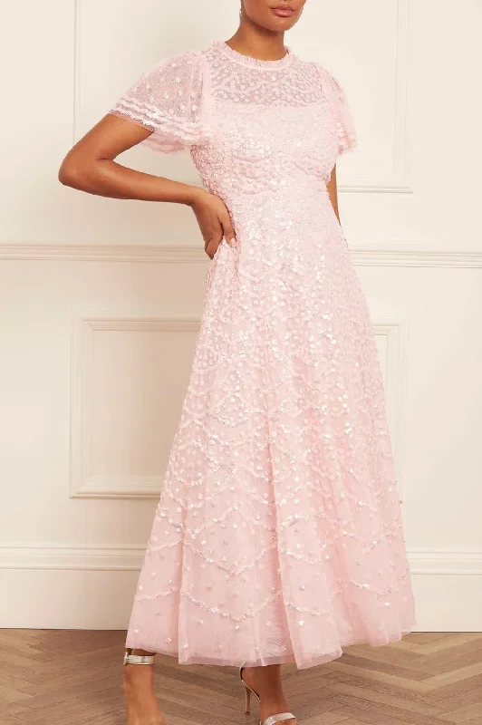 Wrap - style midi dresses in silk for a sophisticated office look Deco Dot Gloss Ankle Gown Wrap - style midi dresses in silk for a sophisticated office look Deco Dot Gloss Ankle Gown