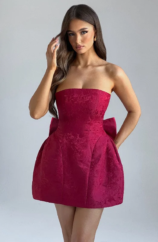 Mini dresses with criss - cross backs for a flirty look Elenora Mini Dress - Red