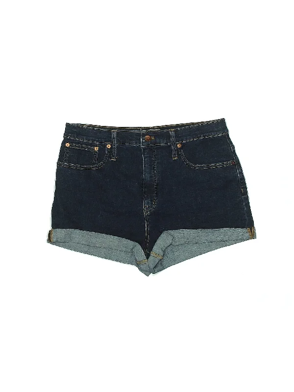 High-Rise Denim Shorts in Dark Wash