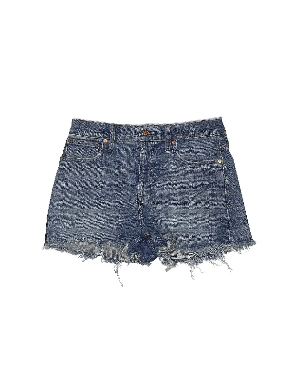 High-Rise Denim Shorts in Light Wash