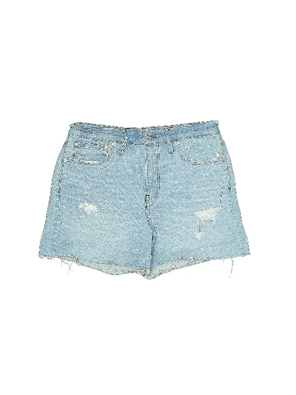 High-Rise Denim Shorts in Light Wash