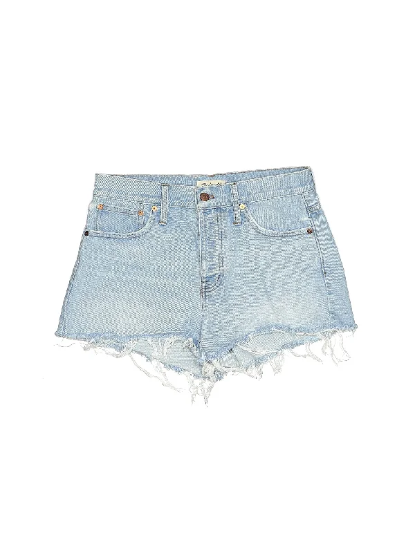 Mid-Rise Denim Shorts in Light Wash