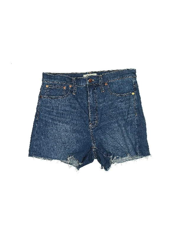 Mid-Rise Denim Shorts in Medium Wash