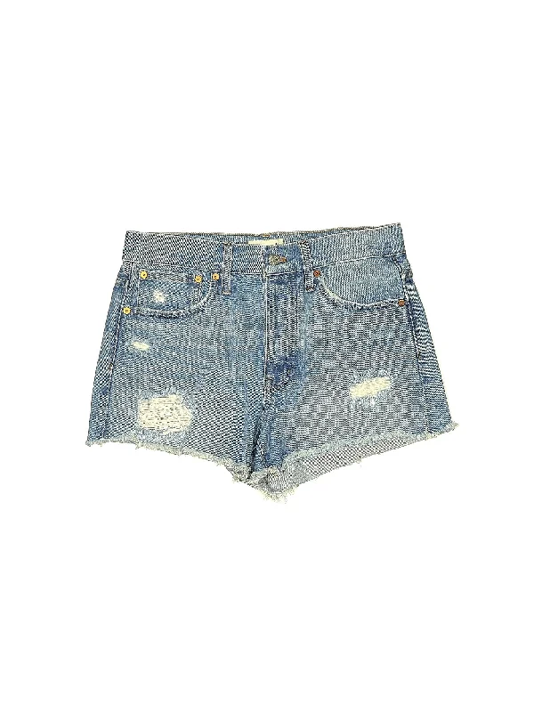 Mid-Rise Denim Shorts in Medium Wash