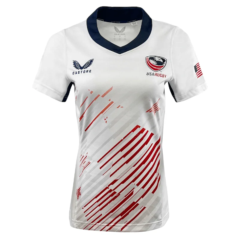 Women's jersey with a geometric printWomen's USA Rugby Replica Away Jersey 23/24 by Castore Women's jersey with a geometric printWomen's USA Rugby Replica Away Jersey 23/24 by Castore