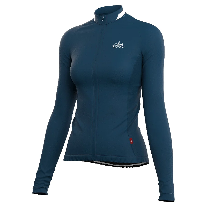 Krokus Blue Women's Warmer Long Sleeved Cycling Jersey