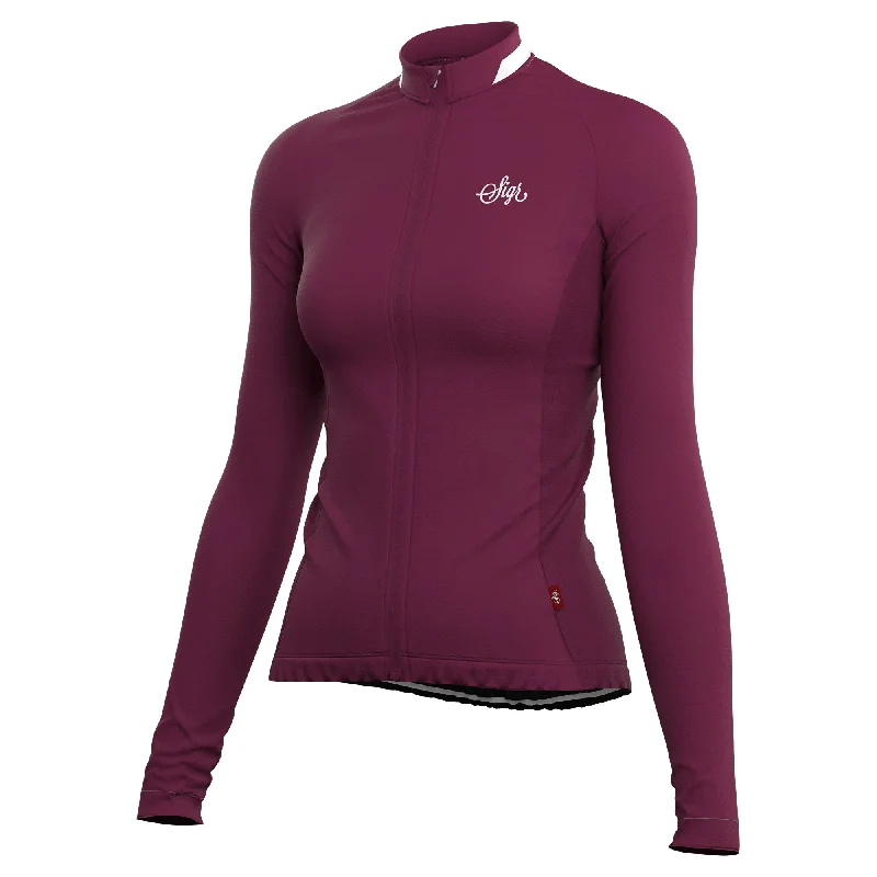 Krokus Deep Red Women's Warmer Long Sleeved Cycling Jersey