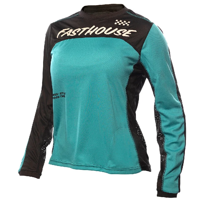 Women's jersey with a logo of a sports brandClassic Mercury LS Women's Jersey - Black/Teal Women's jersey with a logo of a sports brandClassic Mercury LS Women's Jersey - Black/Teal