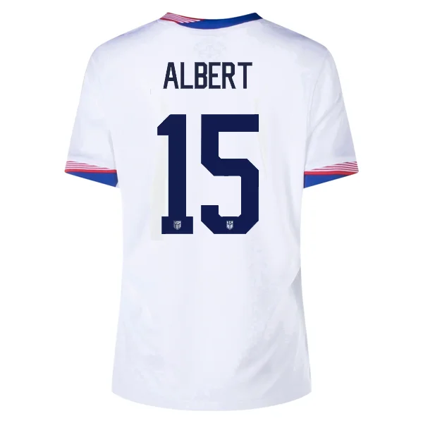 Women's jersey with a zip - up front for easy on - offNike Womens United States Korbin Rose Albert Home Jersey 24/25 (White) Women's jersey with a zip - up front for easy on - offNike Womens United States Korbin Rose Albert Home Jersey 24/25 (White)