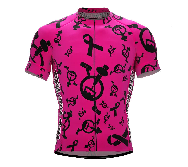 Tap and Pedal  Black logos - Pink | PRO-Fit  | Short Sleeve Cycling Jersey | Men and Women