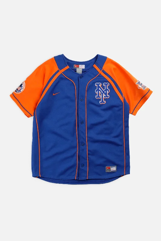 Women's jersey with side slits for added mobilityVintage NY Mets MLB Jersey - Women's S Women's jersey with side slits for added mobilityVintage NY Mets MLB Jersey - Women's S