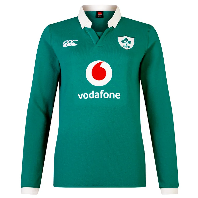 Women's jersey with side slits for added mobilityIreland 24 Women's Home Long Sleeve Classic Jersey 24 by Canterbury Women's jersey with side slits for added mobilityIreland 24 Women's Home Long Sleeve Classic Jersey 24 by Canterbury