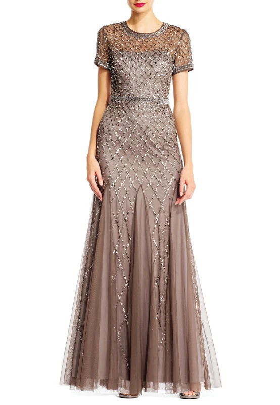 Backless Women Dress for a Sexy and Alluring Look at Evening EventsBronze Embellished Short Sleeves Mermaid Gown Backless Women Dress for a Sexy and Alluring Look at Evening EventsBronze Embellished Short Sleeves Mermaid Gown