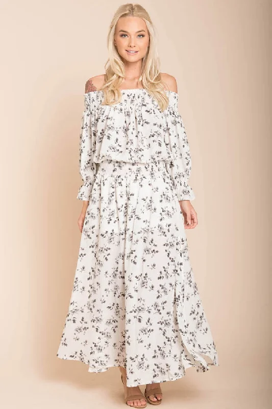 Little Black Women Dress with Sequins for a Glamorous Night OutAiyana High Slit Floral Maxi Dress White Little Black Women Dress with Sequins for a Glamorous Night OutAiyana High Slit Floral Maxi Dress White