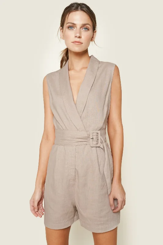 Sheer women jumpsuits with lace panels for a romantic and sexy styleArlo Belted Romper Sheer women jumpsuits with lace panels for a romantic and sexy styleArlo Belted Romper