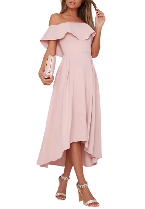 Sheath Women Dress with a Tailored Fit for a Professional LookBlush Wanda Off Shoulder High Low Dress Sheath Women Dress with a Tailored Fit for a Professional LookBlush Wanda Off Shoulder High Low Dress
