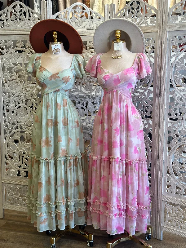Shift Women Dress with a Simple and Classic Design for Everyday WearCross Front Maxi Floral Dress- No Estira, Not Stretchy Shift Women Dress with a Simple and Classic Design for Everyday WearCross Front Maxi Floral Dress- No Estira, Not Stretchy