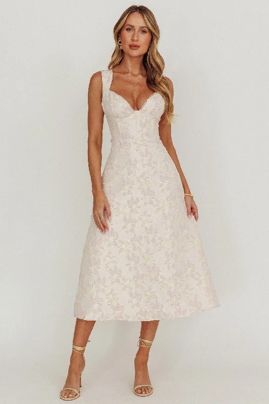 Strapless Women Dress with a Built - in Bra for Comfort and SupportDream Dust Lace Up Back A-Line Midi Dress Strapless Women Dress with a Built - in Bra for Comfort and SupportDream Dust Lace Up Back A-Line Midi Dress