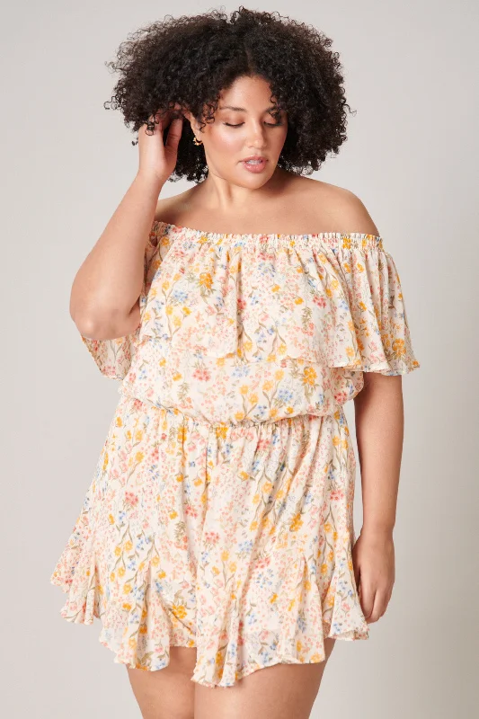 Women jumpsuits with gathered pants for a voluminous and elegant lookFrench Country Floral Off the Shoulder Besame Romper Curve Women jumpsuits with gathered pants for a voluminous and elegant lookFrench Country Floral Off the Shoulder Besame Romper Curve